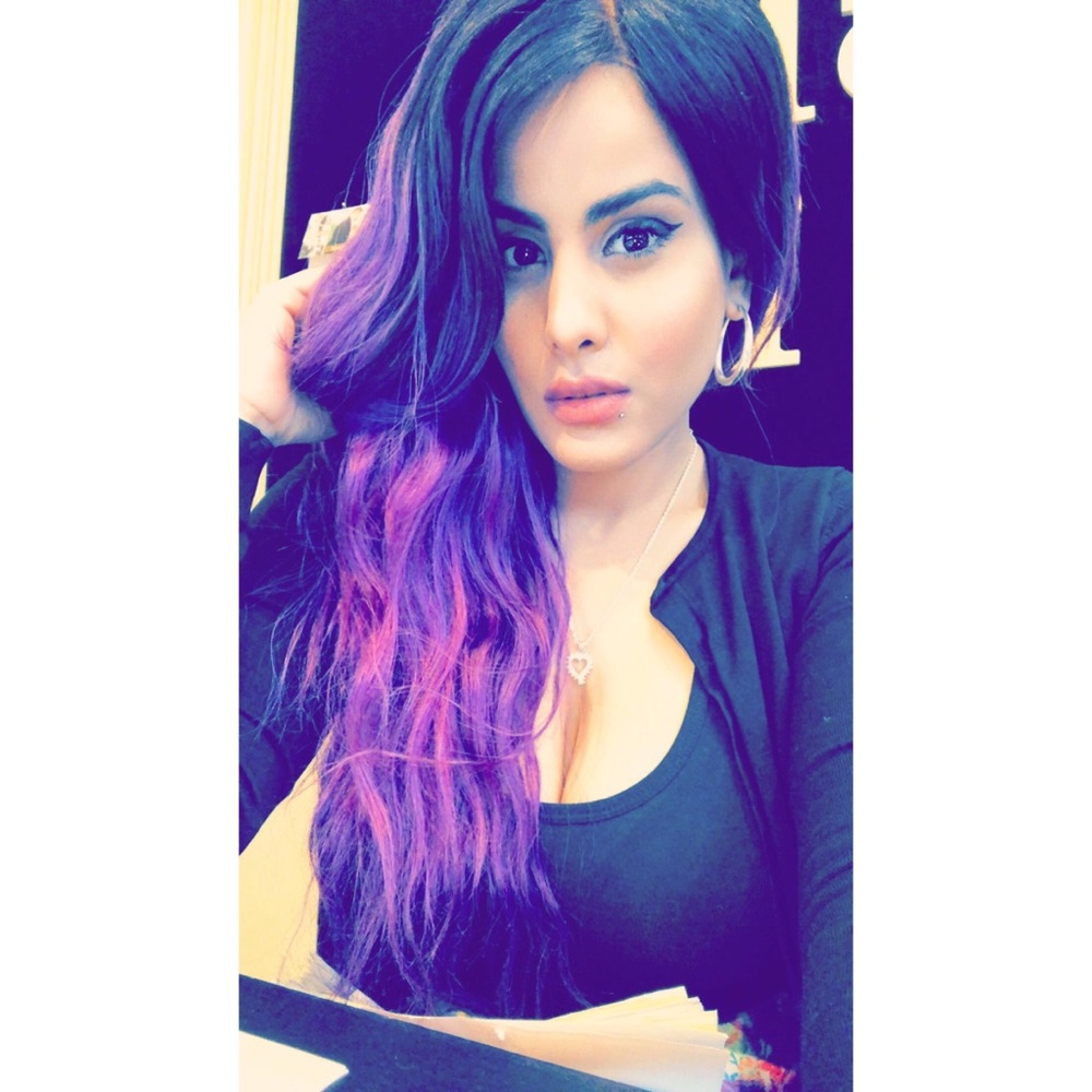 Ombre Purple Peruvian Wave Wig